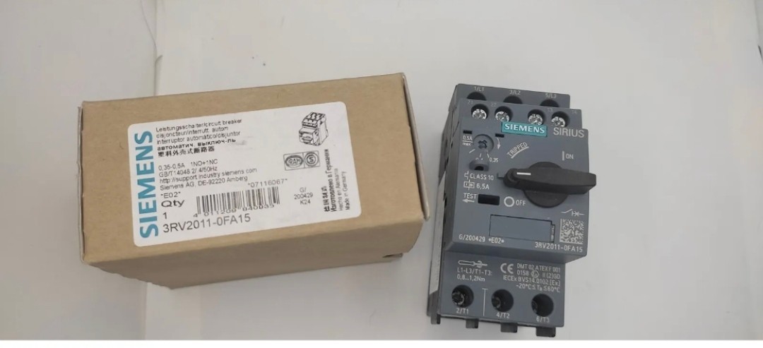 Siemens 3RV2011-0FA15 Interruttore Motore 0,35-0,5A 690V 1NO+1NC - immagine 2